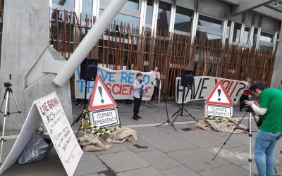 To Edinburgh to Read the United Nations IPCC Report Outside Holyrood!